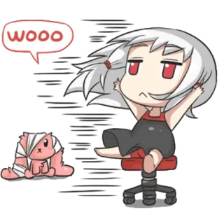 🍃 72a3c340 WOOO Q版, 可爱, 卡通, 动漫, 女孩, 哇, 好玩 telegram sticker