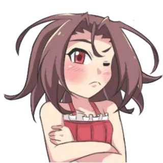 😑 96ab9aac 动漫, 女孩, 脸红, 可爱, 漫画 telegram sticker