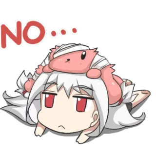 👎 9fa9fabb NO... 不, 动漫, 漫画, 角色, 拒绝, 可爱 telegram sticker