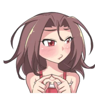 👆 a62fedfc 动漫, 女孩, 卡通, 角色, 脸红 telegram sticker