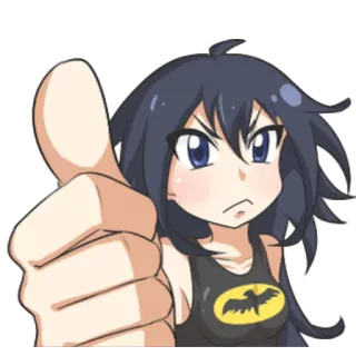 👍 aeb73d88 动漫, 点赞, 女孩, 卡通 telegram sticker