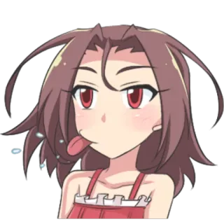 😒 d85da9ce 动漫, 女孩, 舌头, 可爱 telegram sticker