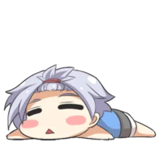 😪 e33cf293 Q版, 可爱, 动漫, 睡觉, 角色 telegram sticker