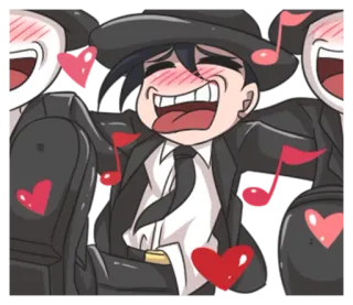 😝 772ff9aa kartun, not musik, hati, pria, bernyanyi, setelan, cinta, musikal telegram sticker