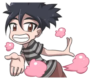 😘 95dd7397 Kartun, Anime, Kentut, Anak laki-laki, Asap merah muda, Kenakalan, Lucu, Humor telegram sticker