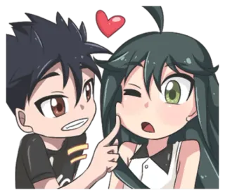 😀 6e64b952 Anime, Liebe, Herz, Paar, Kawaii whatsapp sticker
