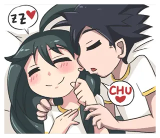 😴 91b533cd ZZ
CHU Anime, Schlafend, Süß, Paar, Liebe, Cartoon whatsapp sticker