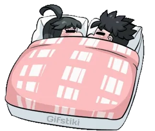 🎈 29efd346 Gifstiki пара, кровать, спать, мультфильм, отдых whatsapp sticker