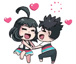 🎈 522a615e любовь, пара, сердечки, милый, мультфильм whatsapp sticker