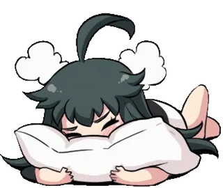 🎈 90628daa Мультфильм, Аниме, Спит, Подушка, Милый whatsapp sticker