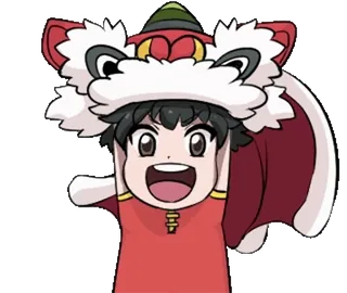 🎈 e076a335 танец льва, китайский новый год, праздник, праздничный, азиатская культура whatsapp sticker