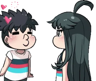 🎈 ef509dcc любовь, пара, поцелуй, мультфильм, романтика, сердце whatsapp sticker