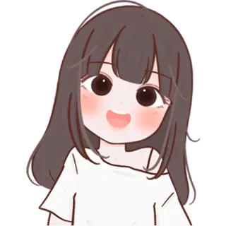 😀 a4ba7143 Anime, Kartun, Lucu, Gadis, Senang telegram sticker