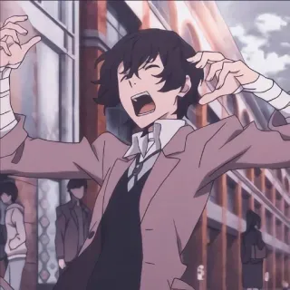 😆 456d6c6f Osamu Dazai Bungou Stray Dogs Anime, Dazai, Osamu Dazai, Bungou Stray Dogs, Manga, Charakter whatsapp sticker