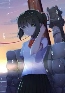 🥰 b5120a39 Anime, Mädchen, Schuluniform, Süß, Illustration whatsapp sticker