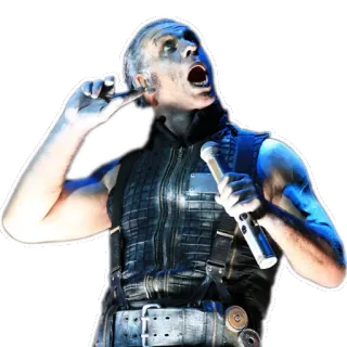 😫 c4be4655 Till Lindemann singer, metal, industrial, microphone, performance, rammstein telegram sticker