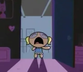 😩 cba25ff6 Bubbles The Powerpuff Girls hoạt hình, khóc, tức giận, nhân vật, buồn, đau khổ telegram sticker