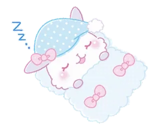🎀 07004810 ZZ sonolento, ovelha, fofo, dormindo, kawaii telegram sticker