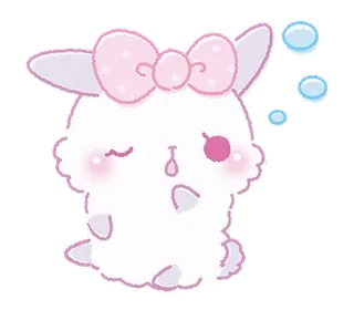 🎀 1ed0cfe7 kawaii, fofo, coelho, animal, rosa, lágrimas, piscadela telegram sticker