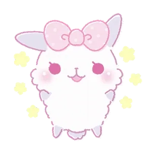 🎀 2071a264 coelho, fofo, kawaii, rosa, estrelas, animal telegram sticker