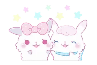 🎀 2e4ba221 fofo, coelhos, pastel, kawaii, animais telegram sticker