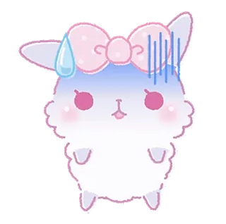 🎀 b18a5171 fofo, coelho, kawaii, pastel, ansioso, coelho, desenho animado telegram sticker