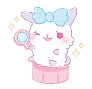 🎀 e40169b7 fofo, kawaii, coelho, pirulito, brilhante, sobremesa telegram sticker