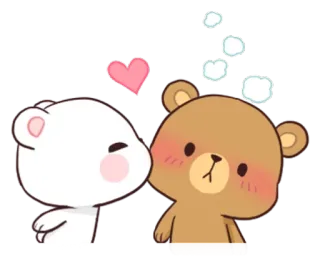 🐵 460dfa59 amour, ours, dessin animé, mignon, baiser telegram sticker