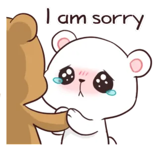 🐵 68a15fe7 I am sorry désolé, excuses, ours, mignon, dessin animé telegram sticker