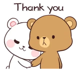 🐵 7c6672c4 Thank you merci, ours, mignon, salutation, kawaii telegram sticker