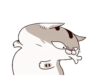 😭 037a145c кот, злой, мультфильм, стикер, смешной, животное telegram sticker