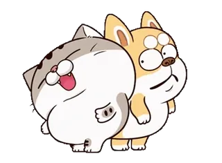 😱 16b64d64 кот, собака, мультфильм, животное, питомец, смешной telegram sticker