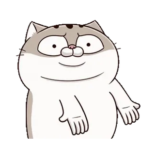 👍 17de9888 кот, мультфильм, стикер, животное, милый telegram sticker