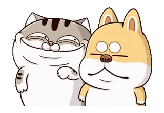 😚 7cd221cd кот, собака, мультфильм, животные, милый telegram sticker