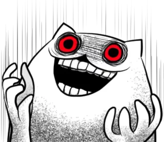 🦊 26e5edc3 gatto, pazzo, malvagio, meme, adesivo, cartone animato telegram sticker