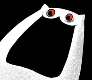 🦊 96103d56 gufo, animale, uccello, cartone animato, bianco, nero telegram sticker