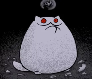 🦊 ad25677b gatto, cartone animato, lampadina, rotto, arrabbiato, scontroso telegram sticker