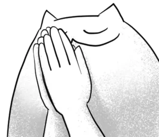 🦊 be4d6ffb gatto, pregare, carino, anime, manga, animale, adesivo telegram sticker