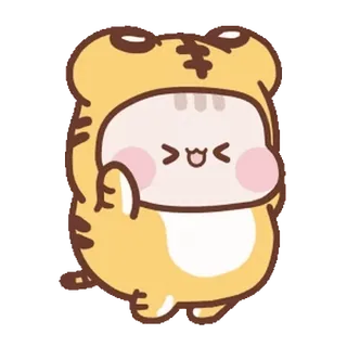 😐 b56315c8 Мультфильм, Животное, Тигр, Милый, Персонаж, Смешной telegram sticker