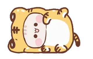 👌 bab98243 милый, кошка, мультфильм, тигр, животное, иллюстрация telegram sticker