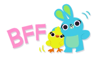 ❤ 168eb952 BFF เพื่อนซี้, เพื่อนสนิท, การ์ตูน, กระต่าย, ลูกเจี๊ยบ, น่ารัก, มิตรภาพ telegram sticker