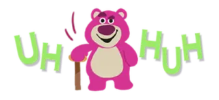 👍 43e52c11 Lotso Toy Story 3 UH HUH ล็อตโซ่, ทอย สตอรี่ 3, อือฮือ, หมีสีชมพู, การ์ตูน, ดิสนีย์ telegram sticker