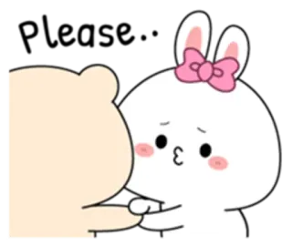 😚 1080873e 귀여운, 만화, 곰, 토끼, 사랑, 키스, 사랑스러운 telegram sticker