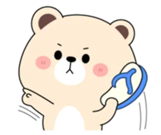 😕 53a0b13c 곰, 귀여운, 쪼리, 만화, 캐릭터 telegram sticker