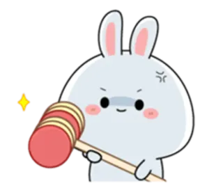💤 75960305 kelinci, bunny, palu, marah, kartun, stiker whatsapp sticker