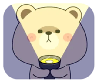 😋 015c06e7 Bär, Taschenlampe, süß, Cartoon, Tier, Licht telegram sticker
