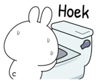 💤 4c0fb5c6 Hase, Toilette, schwitzend, gestresst, lustig, süß telegram sticker