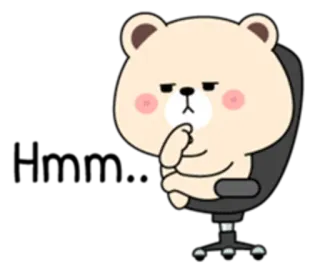😘 5a348411 Bär, denkend, Stuhl, Cartoon, süß, verwirrt, nachdenklich telegram sticker