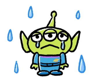 😉 9cc44c4e Alien Toy Story 外星人, 玩具总动员, 伤心, 哭泣, 迪士尼, 皮克斯 telegram sticker
