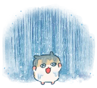🐹 8681f634 mignon, animal, hamster, pluie, mouillé telegram sticker